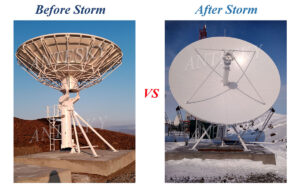Comparison of Antesky 6.2m antenna before and after experiencing storm