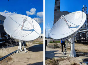 front view of 2 sets of 3.7m VSAT antennas