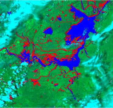 Flood monitoring map of Dongting Lake area